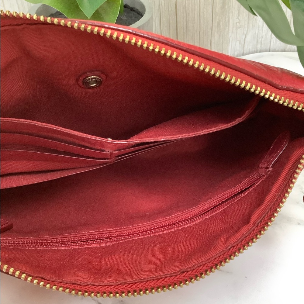 GUC Coach Red Pochette Leather Clutch - Picture 7 of 11